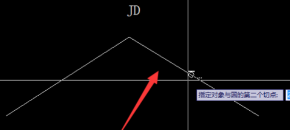 CAD中怎么根據(jù)切線交點繪制曲線