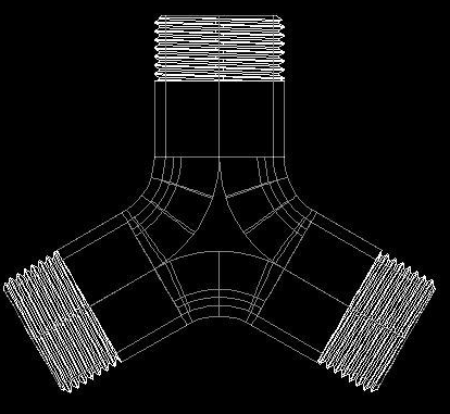 如何用CAD繪制一個三通管？